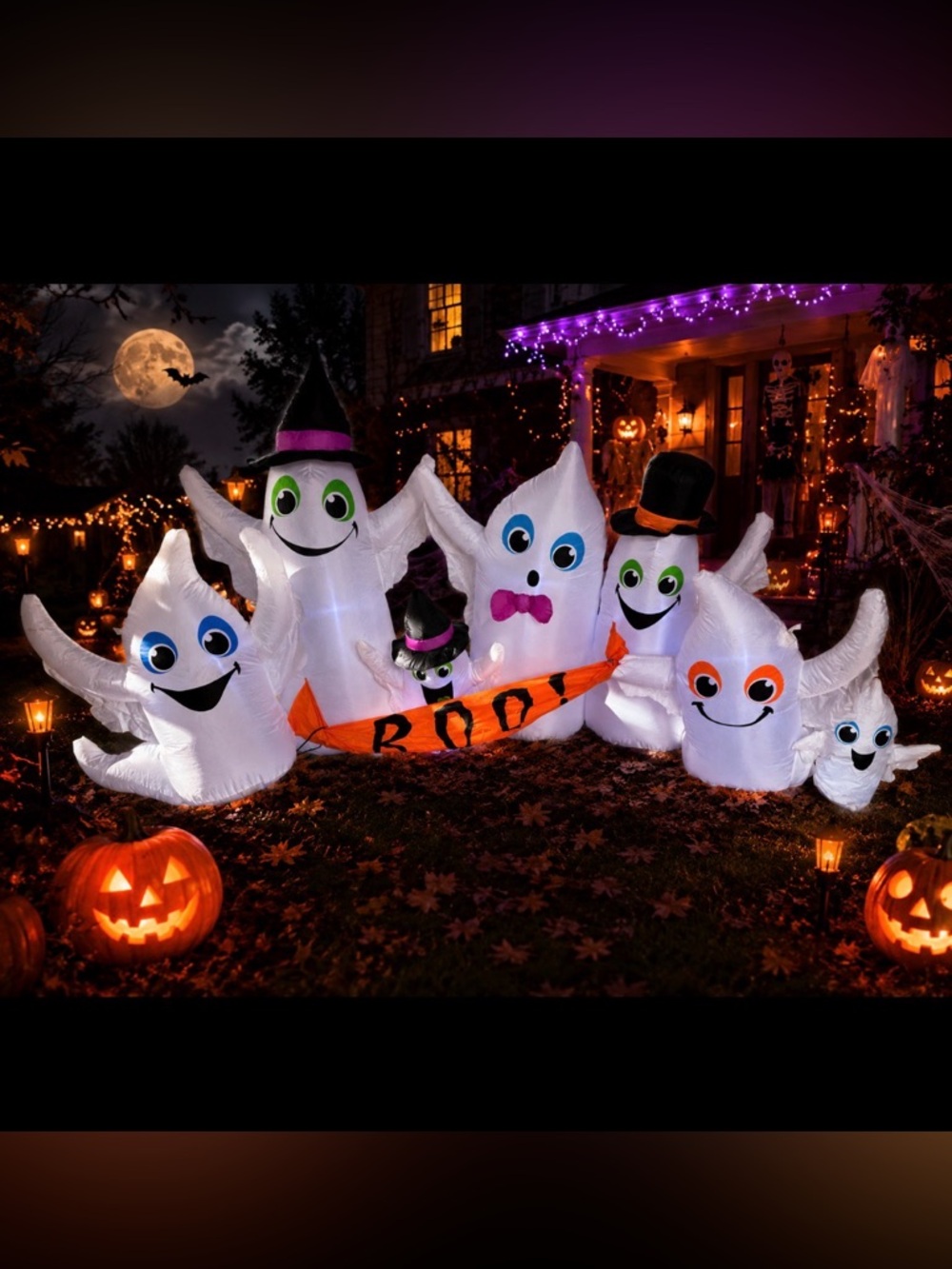 HOME Accents/ Halloween LED Inflatable Ghost Family Decor/ 9F